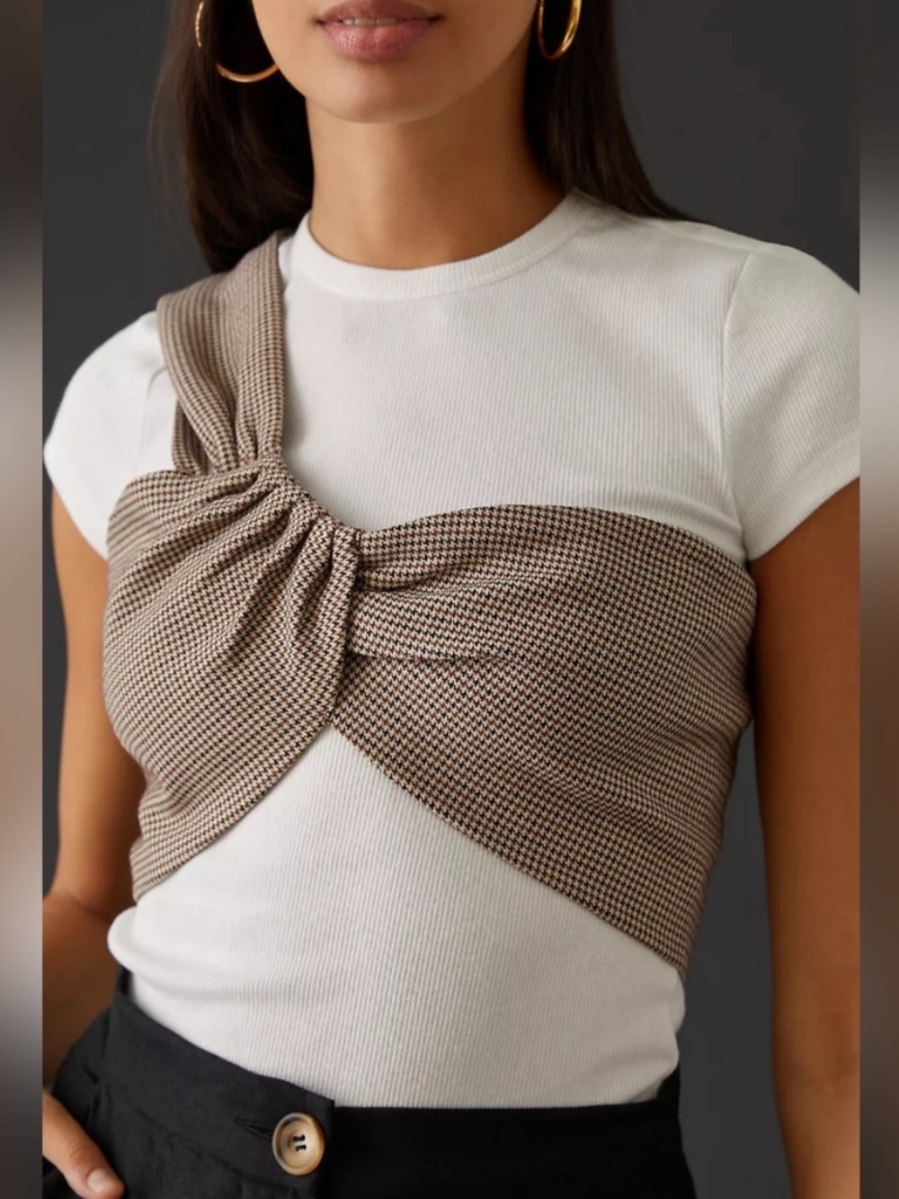 Anthropologie Everleigh Twist Crop Top